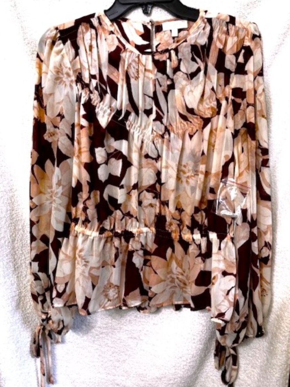 Parker floral pullover long sleeve blouse with adjustable strap cami NWT Size S